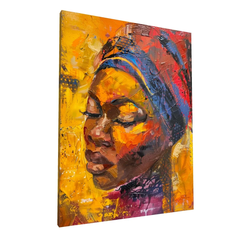 Tablou canvas: Portret African în Nuante Intense