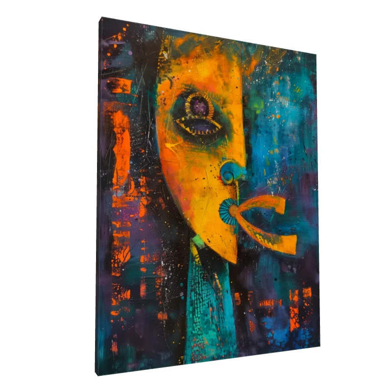 Tablou canvas: Portret Abstract Inspirat de Cultura Africană