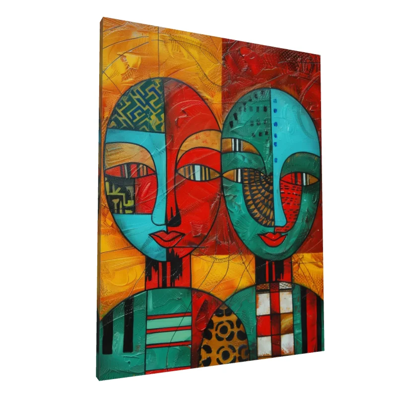Tablou canvas: Portret Abstract din Cultură Africană