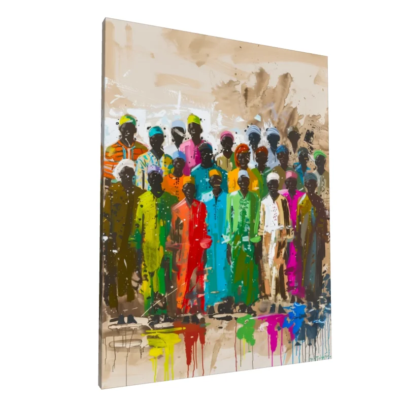 Tablou canvas: Grup de Oameni în Culori Vibrante - Image 1