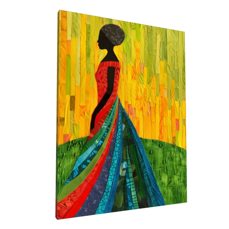 Tablou canvas: Siluetă Africană în Culori Vibrante - Image 1