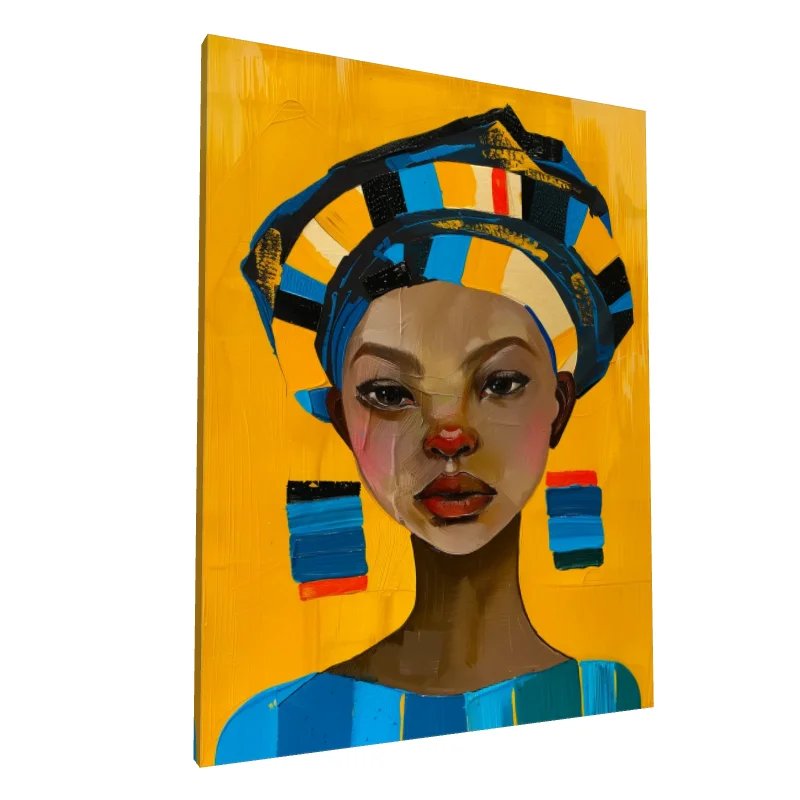 Tablou canvas: Portret Feminin cu Accente Africane