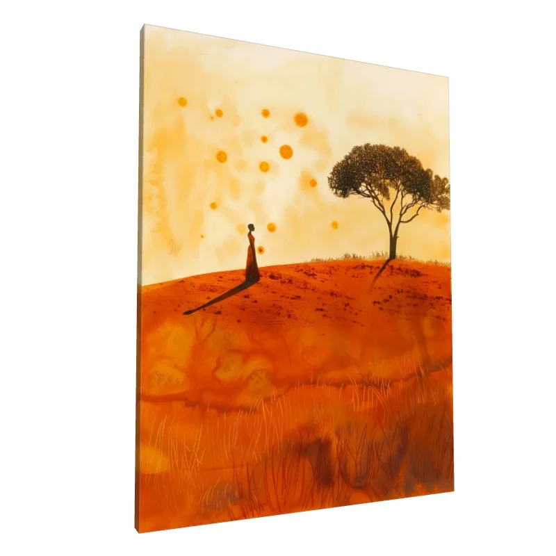 Tablou canvas: Peisaj African cu Arbore și Siluetă - Image 1