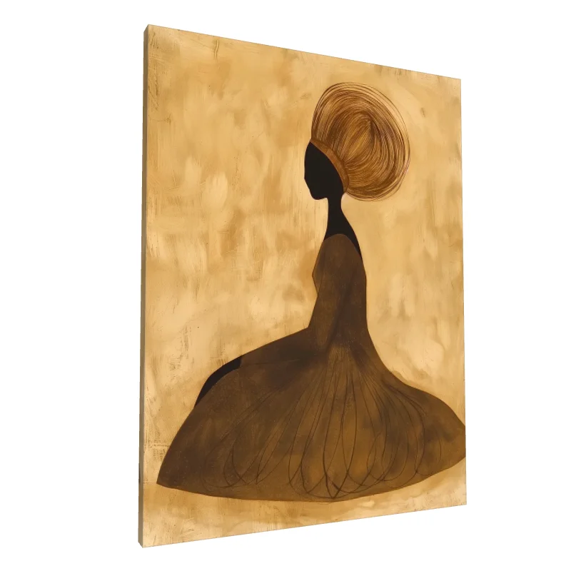 Tablou canvas: Siluetă Africană cu Fundal Ocru - Image 1