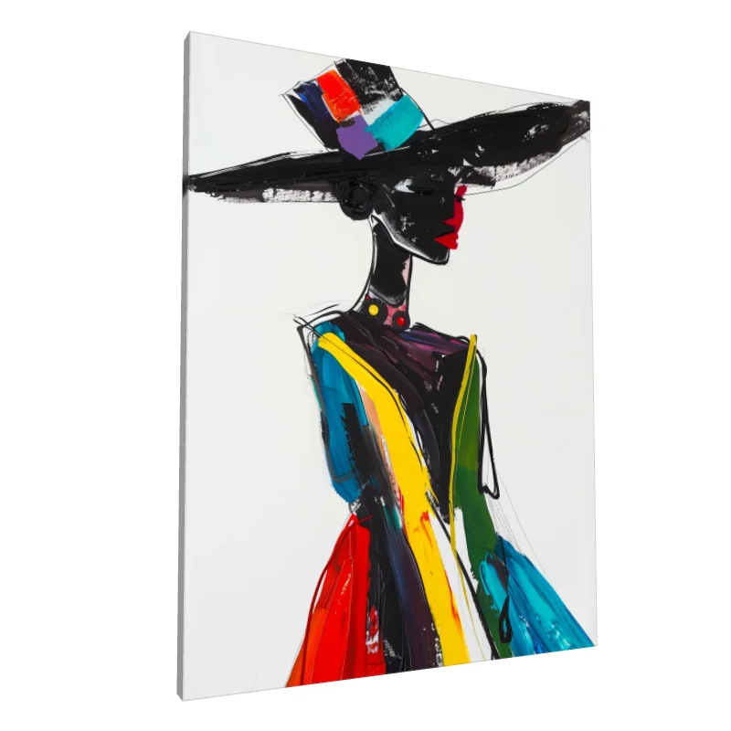 Tablou canvas: Portret Stilizat cu Motive Africane