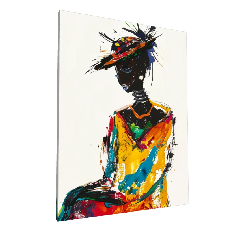 Tablou canvas: Portret African în Paletă Vibrantă