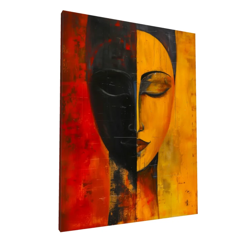 Tablou canvas: Portret Abstract în Culori Africane - Image 1