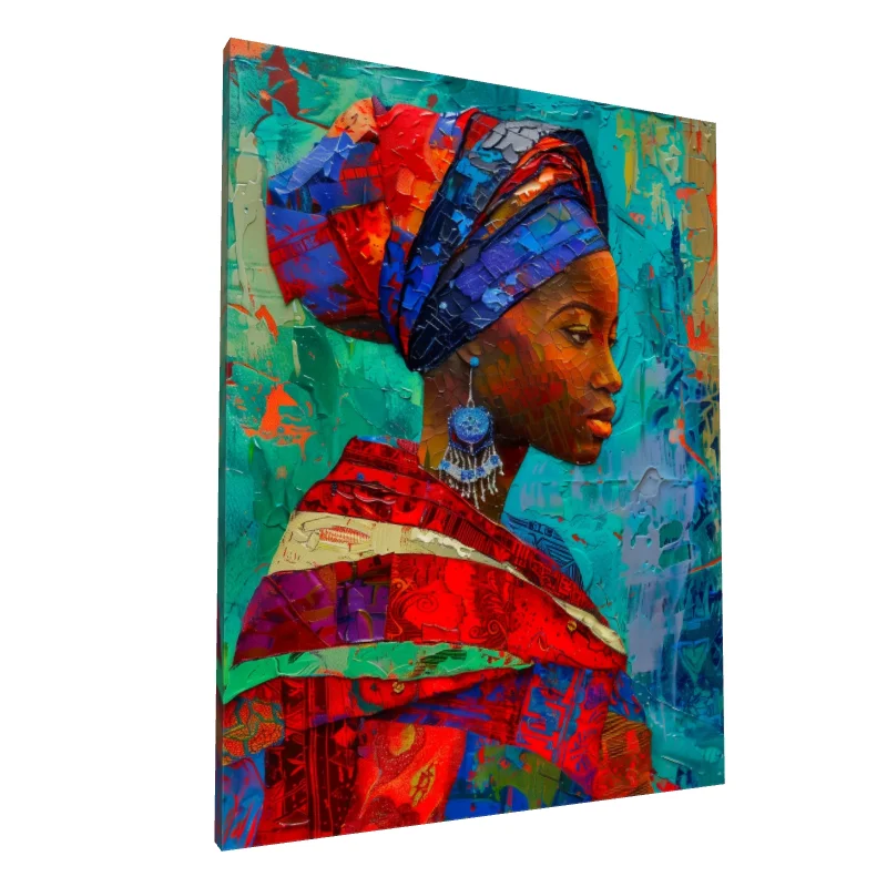 Tablou canvas: Portret African în Tonuri Vii