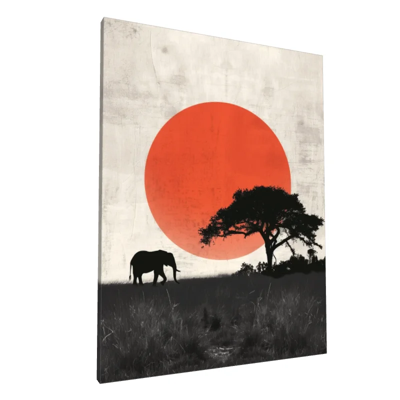 Tablou canvas: Elefant în Apus African Minimalist