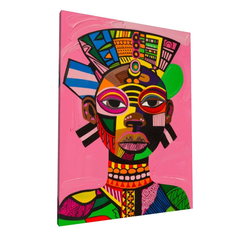 Tablou canvas: Portret African în Culori Vibrante 3