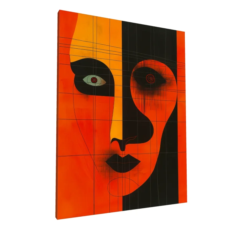 Tablou canvas: Portret Abstract în Tonuri Africane