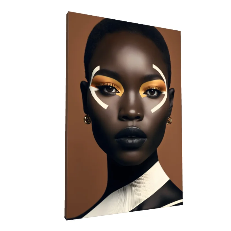 Tablou canvas: Portret Artistic cu Accente Africane - Image 1