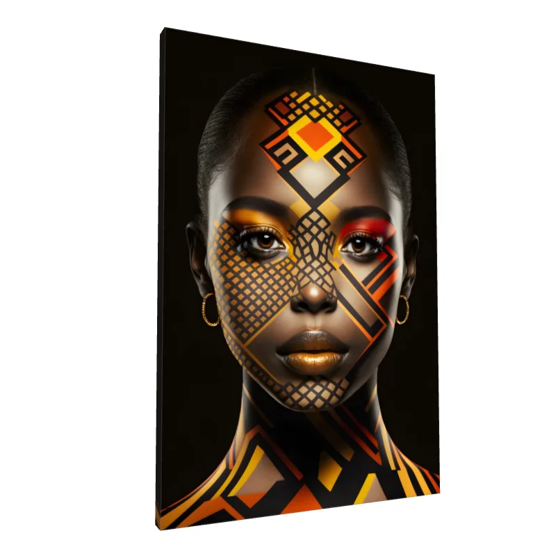 Tablou canvas: Portret Geometric Cultural African