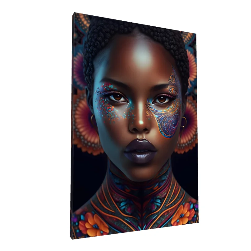 Tablou canvas: Portret Cultural African în Detalii Vibrante