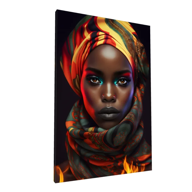 Tablou canvas: Portret African cu Turban Colorat