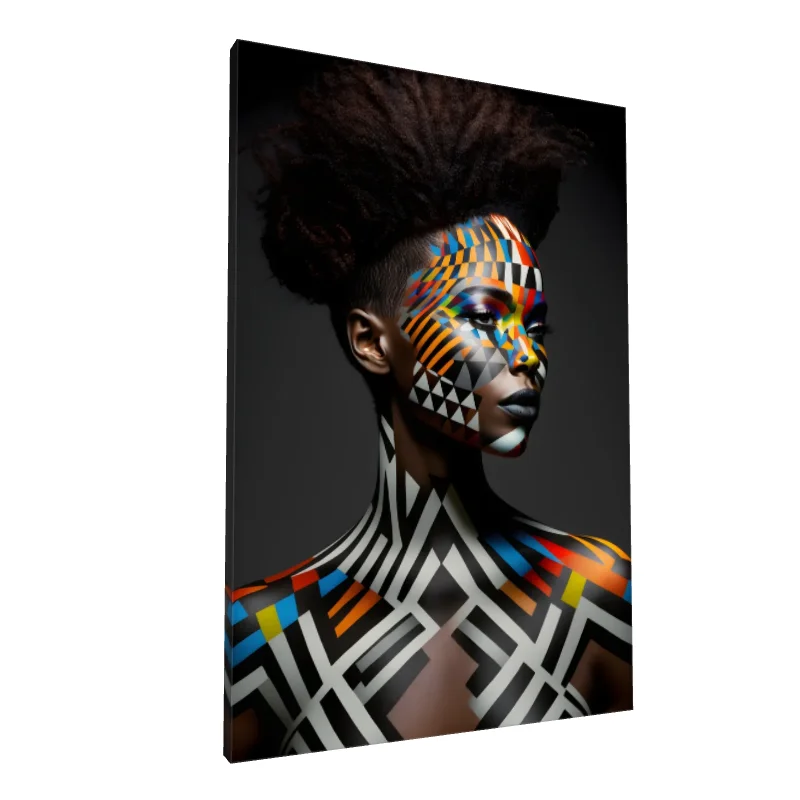 Tablou canvas: Portret Colorat cu Motive Africane
