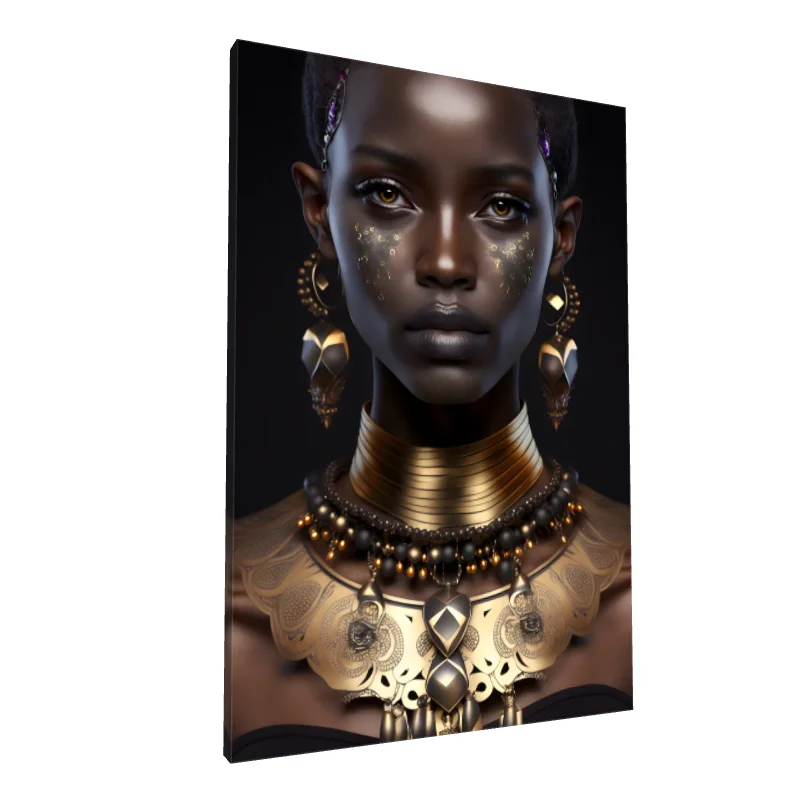 Tablou canvas: Portret Regal cu Bijuterii Aurii