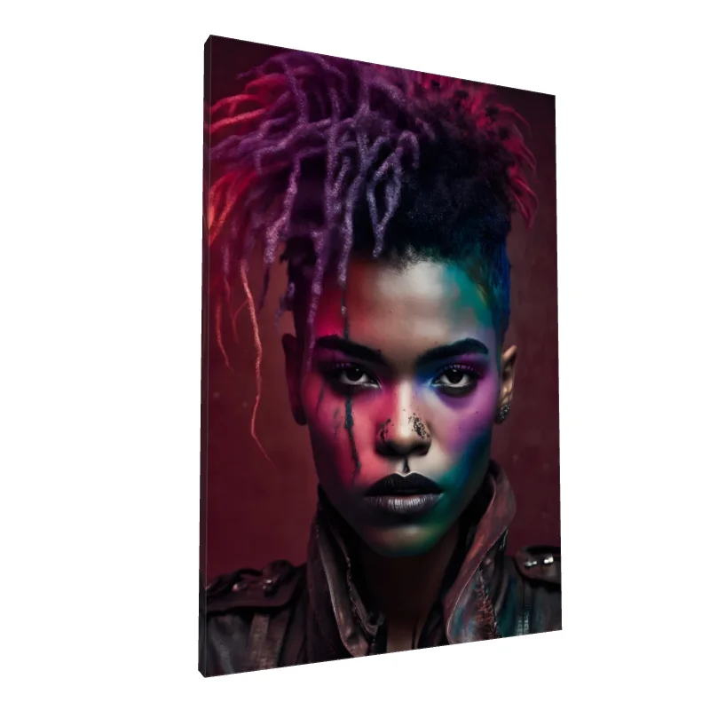 Tablou canvas: Portret Contemporan cu Elemente Africane - Image 1