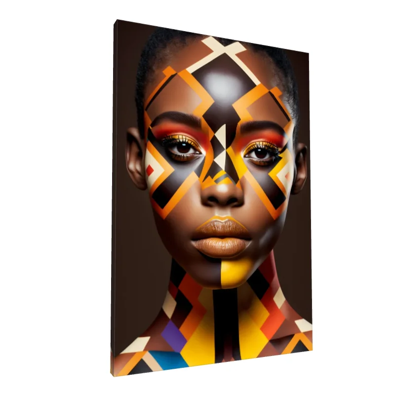 Tablou canvas: Portret Geometric în Stil African