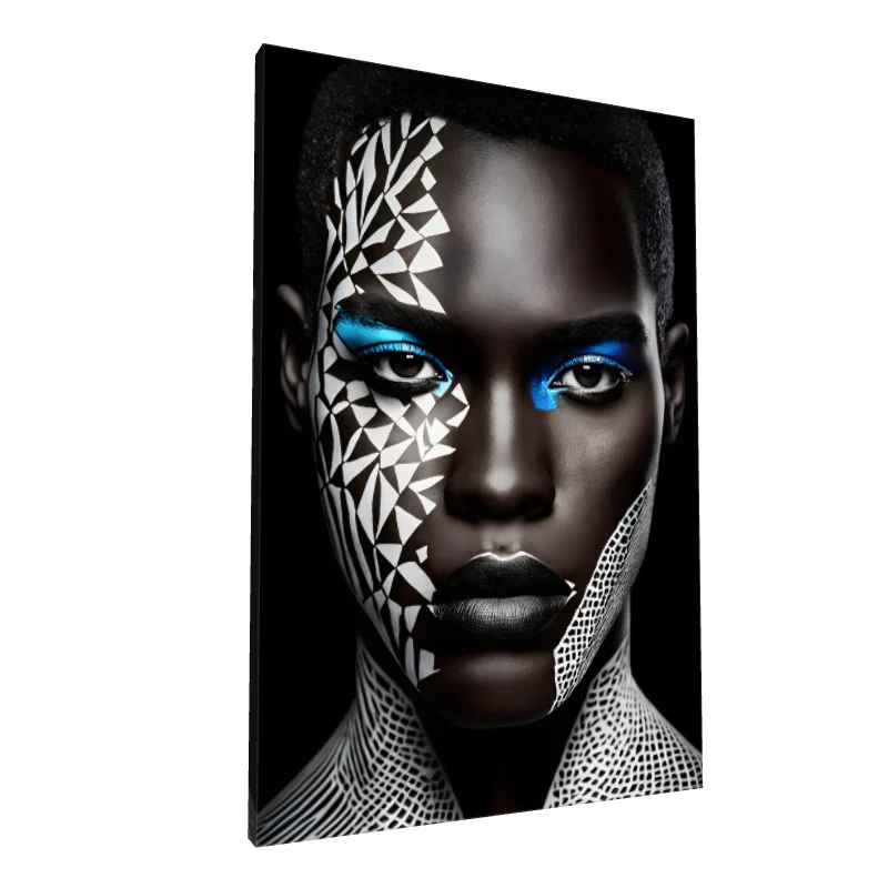Tablou canvas: Portret Artistic cu Elemente Tribale - Image 1