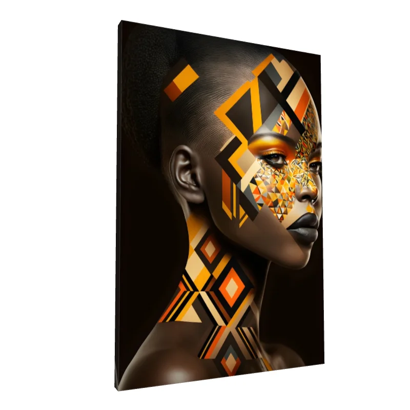 Tablou canvas: Portret Abstract cu Motive Africane 2