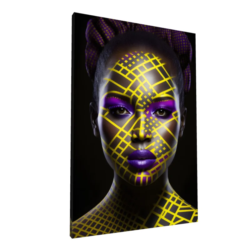 Tablou canvas: Portret Geometric în Tonuri Vibrante (2) - Image 1