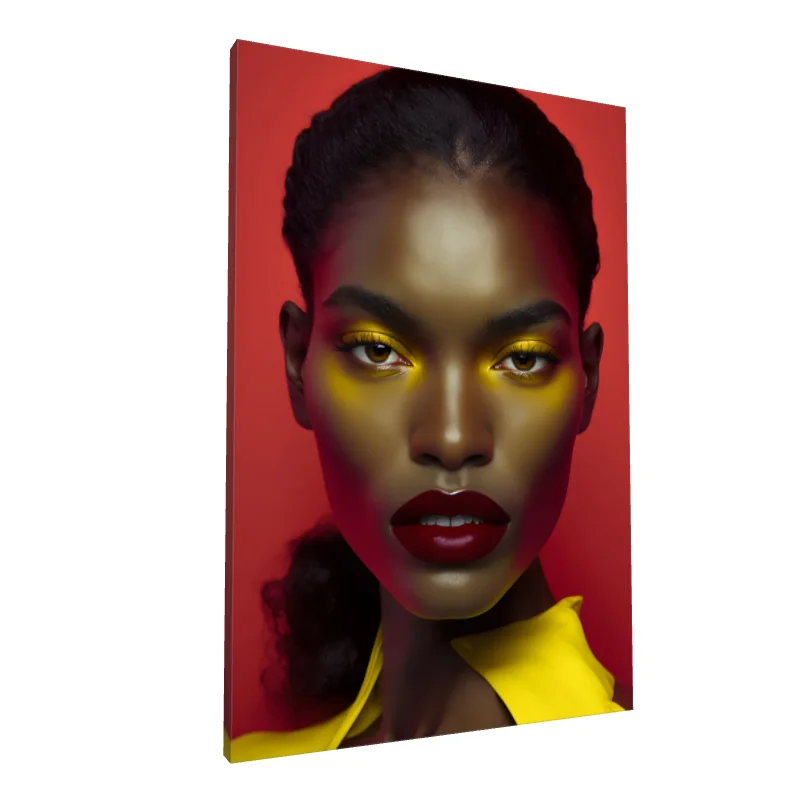 Tablou canvas: Portret Artistic African în Tonuri Intense