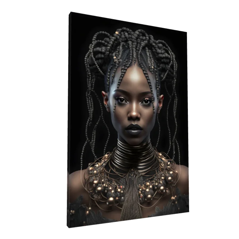 Tablou canvas: Portret Regal cu Accente Africane