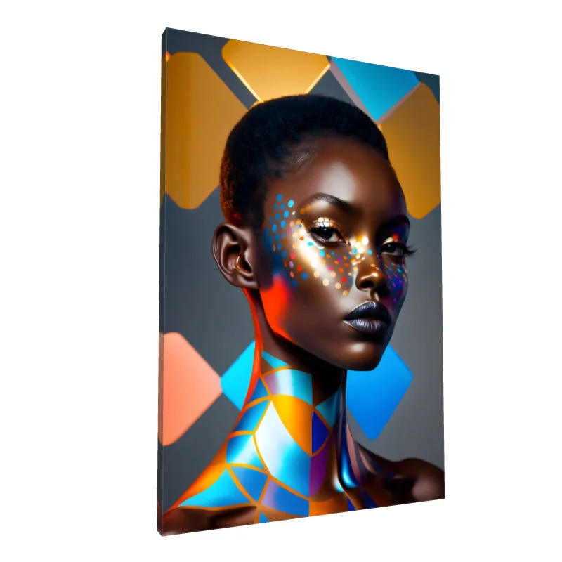Tablou canvas: Portret Artistic cu Accente Africane (2)