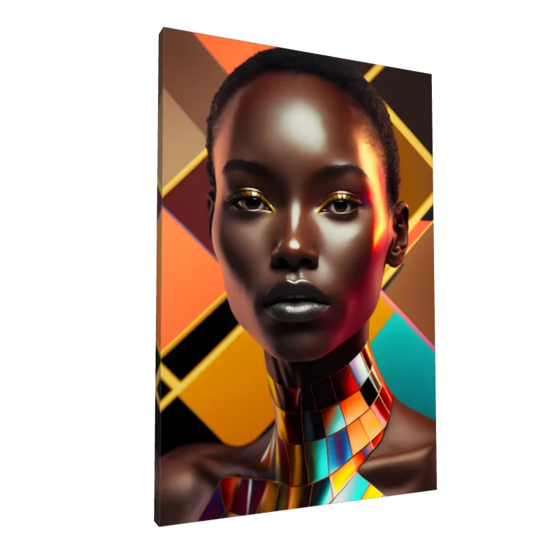 Tablou canvas: Portret Contemporan cu Accente Africane - Image 1