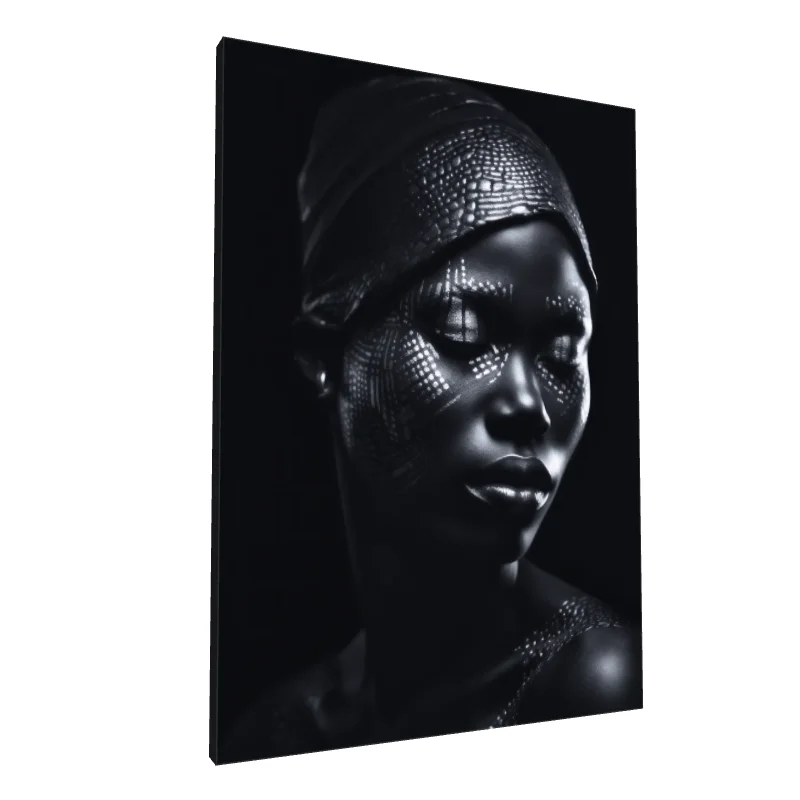 Tablou canvas: Portret Artistic cu Motive Geometrice - Image 1