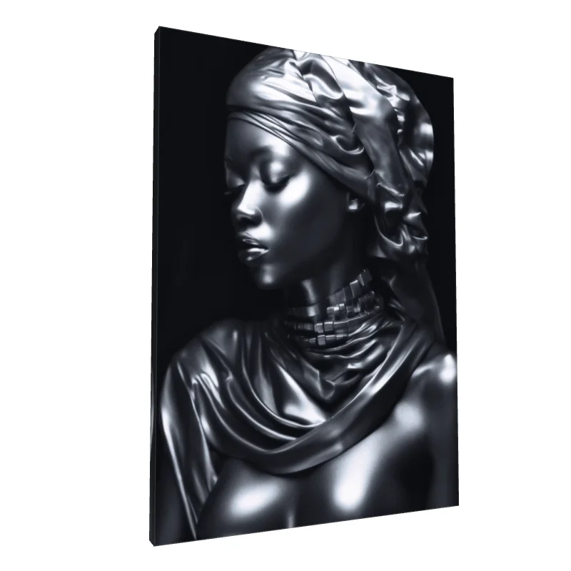 Tablou canvas: Portret Metalizat al Femeii în Turban