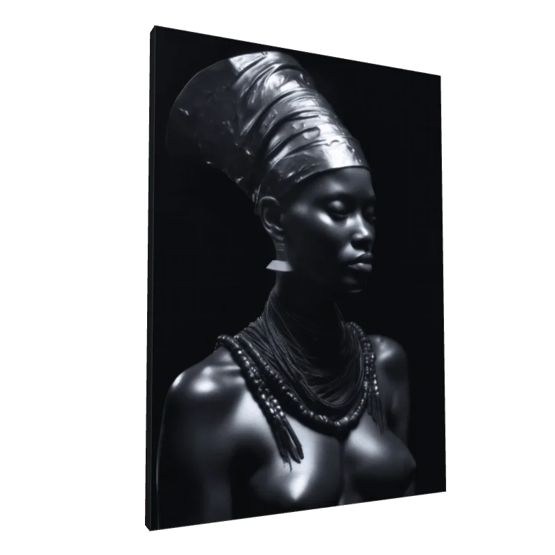 Tablou canvas: Portret Elegant în Tonuri de Argintiu