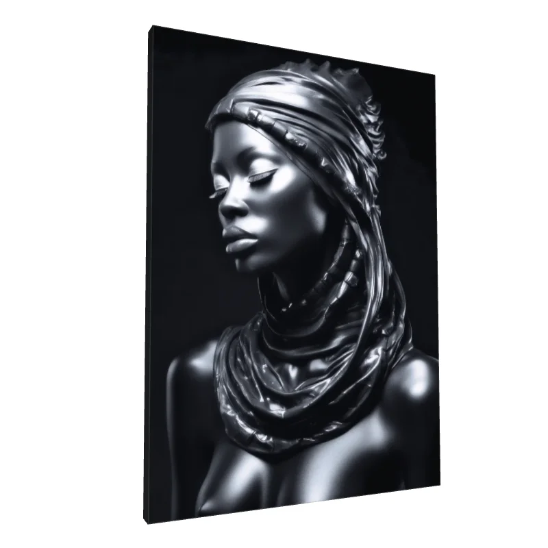 Tablou canvas: Portret în Tonuri Metalice