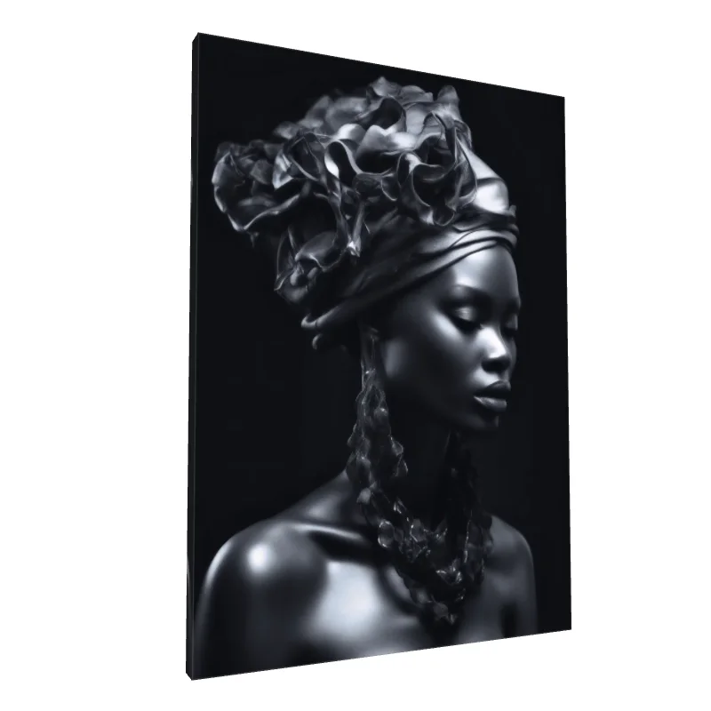 Tablou canvas: Portret Elegant cu Turban Negru