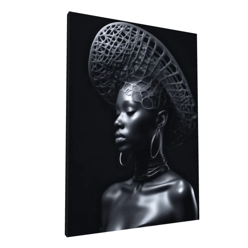 Tablou canvas: Portret Elegant cu Accente Geometrice