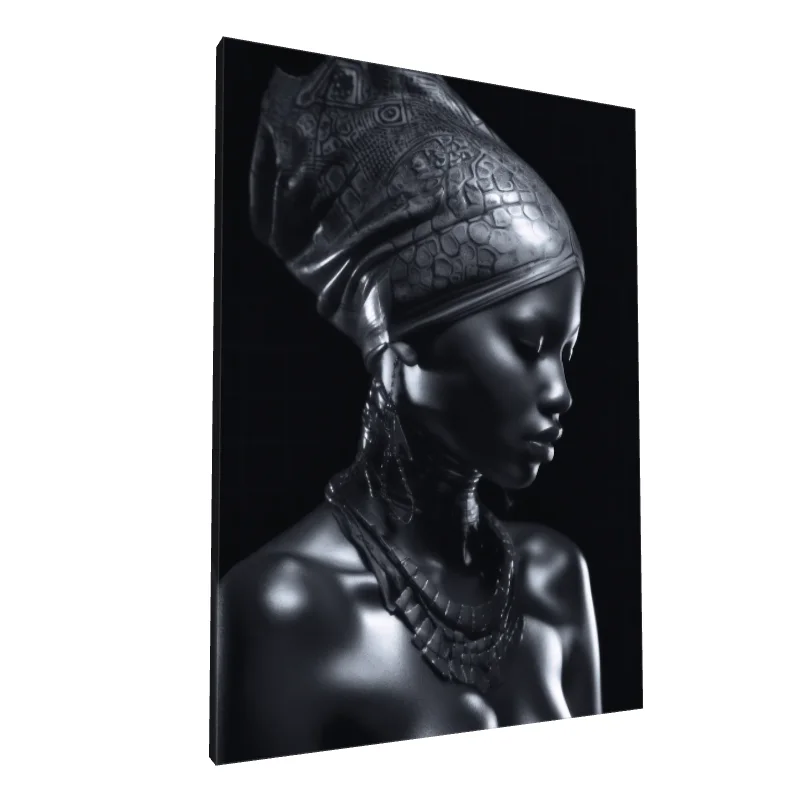 Tablou canvas: Portret Black Madonna în Tonuri de Gri (2)