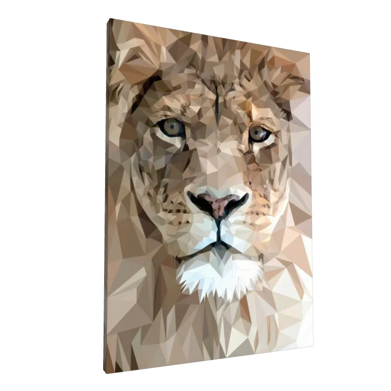 Tablou canvas: Portret Leu în Stil Geometric - Image 1