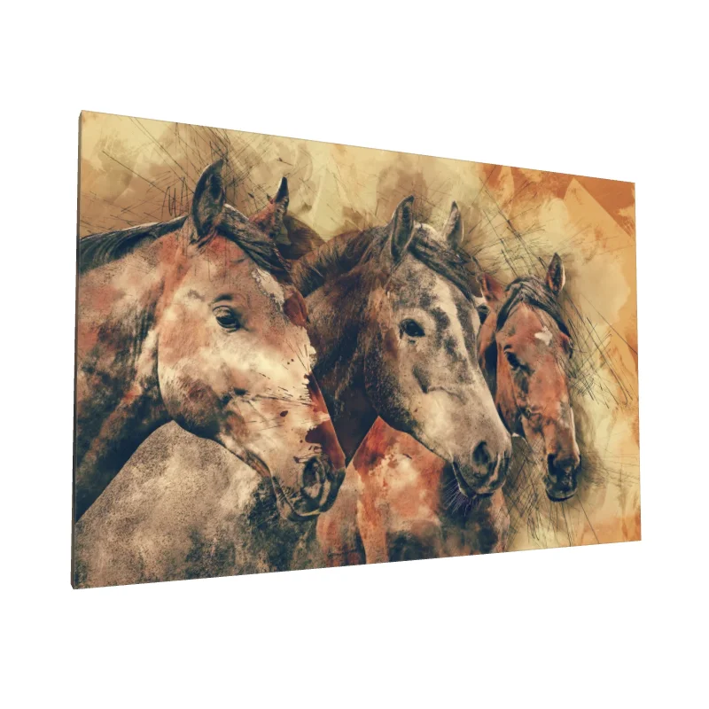 Tablou canvas: Trio de Cai în Tablou Artistic - Image 1