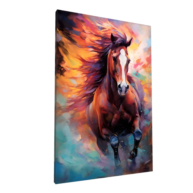Tablou canvas: Cal în Galop cu Fundal de Foc și Flăcări - Image 1