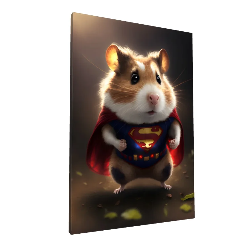 Tablou canvas: Hamster Erou cu Pelerină Roșie - Image 1