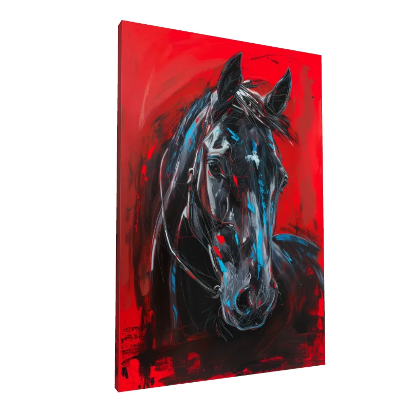 Tablou canvas: Portret de Cal în Tonuri Vibrante