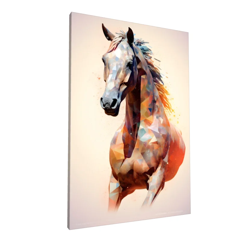 Tablou canvas: Cal în Stil Geometric Colorat - Image 1