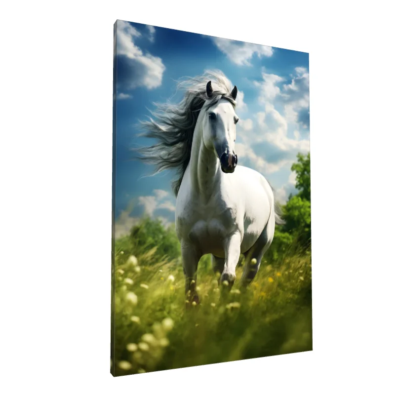 Tablou canvas: Cal Alb în Peisaj Natural - Image 1