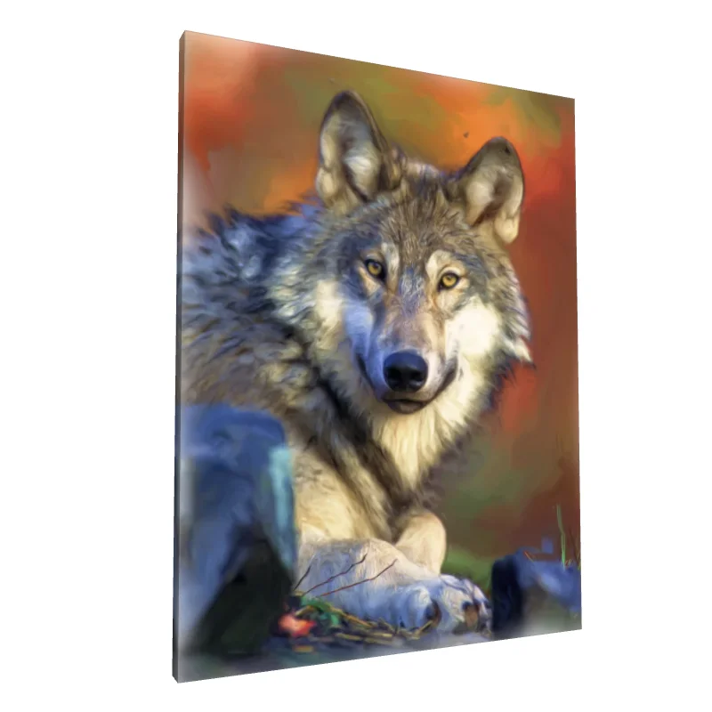 Tablou canvas: Portret Lup în Culori de Toamnă - Image 1