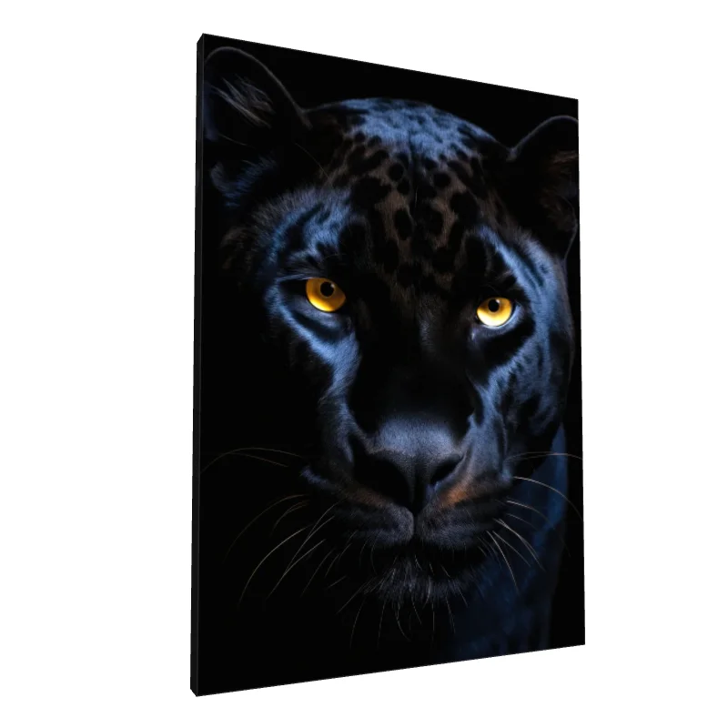 Tablou canvas: Portret Panteră Neagră cu Ochi Aurii - Image 1