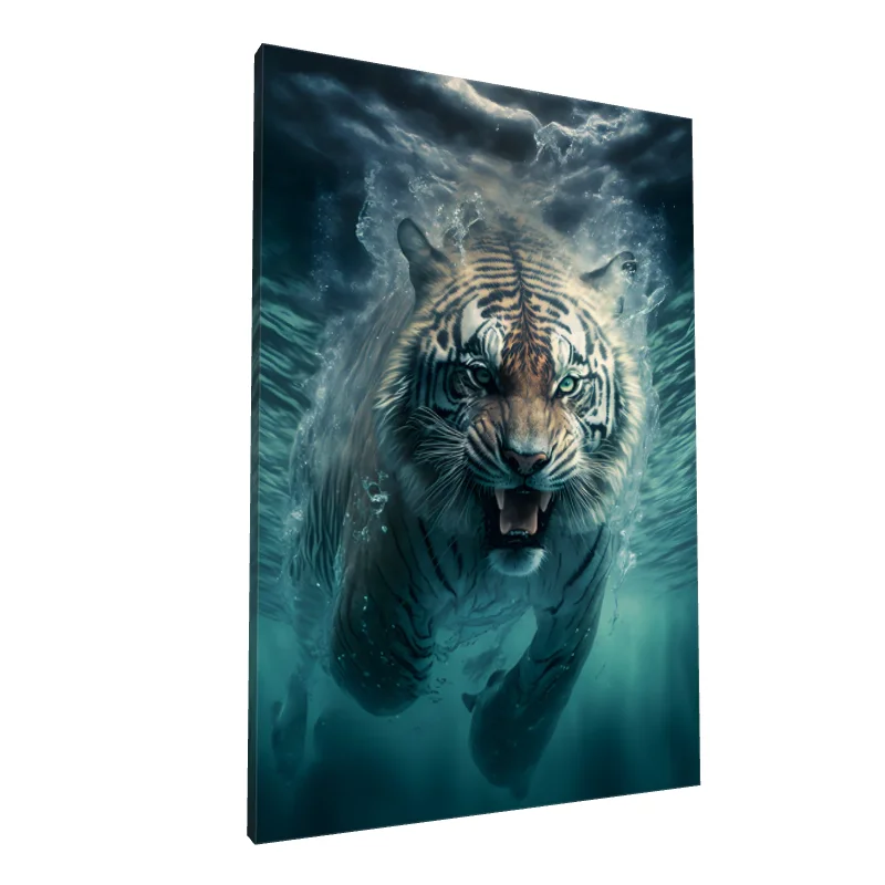 Tablou canvas: Tigru în Apă, Viziune Dinamică - Image 1