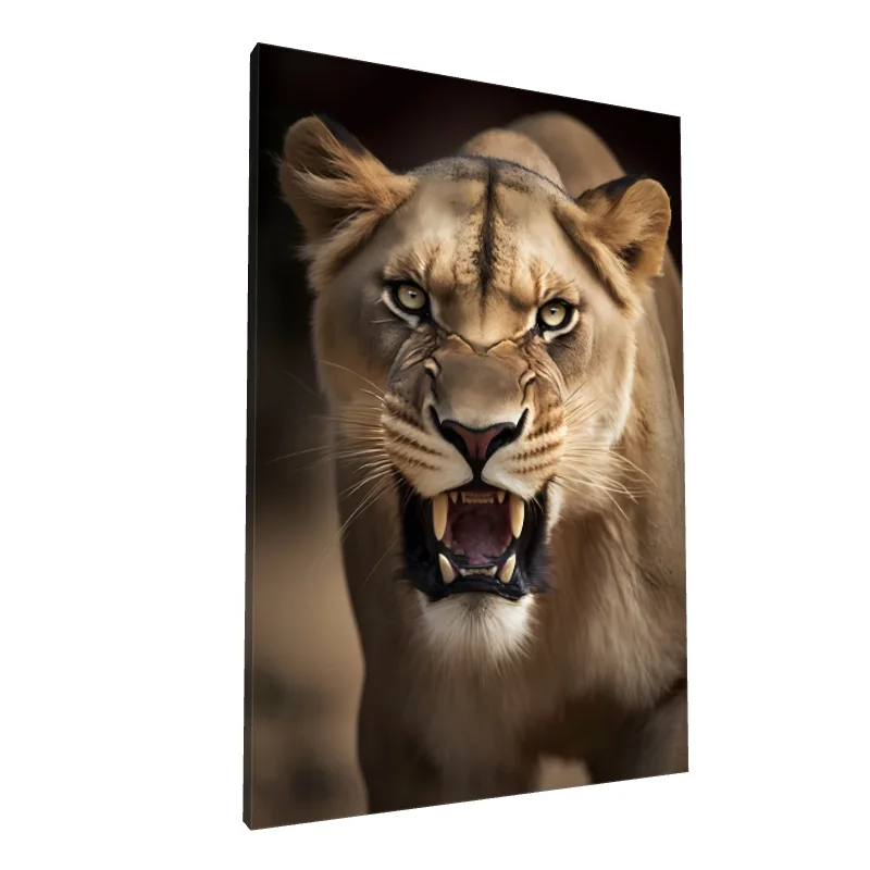 Tablou canvas: Portret Realist de Leoaică Furioasă