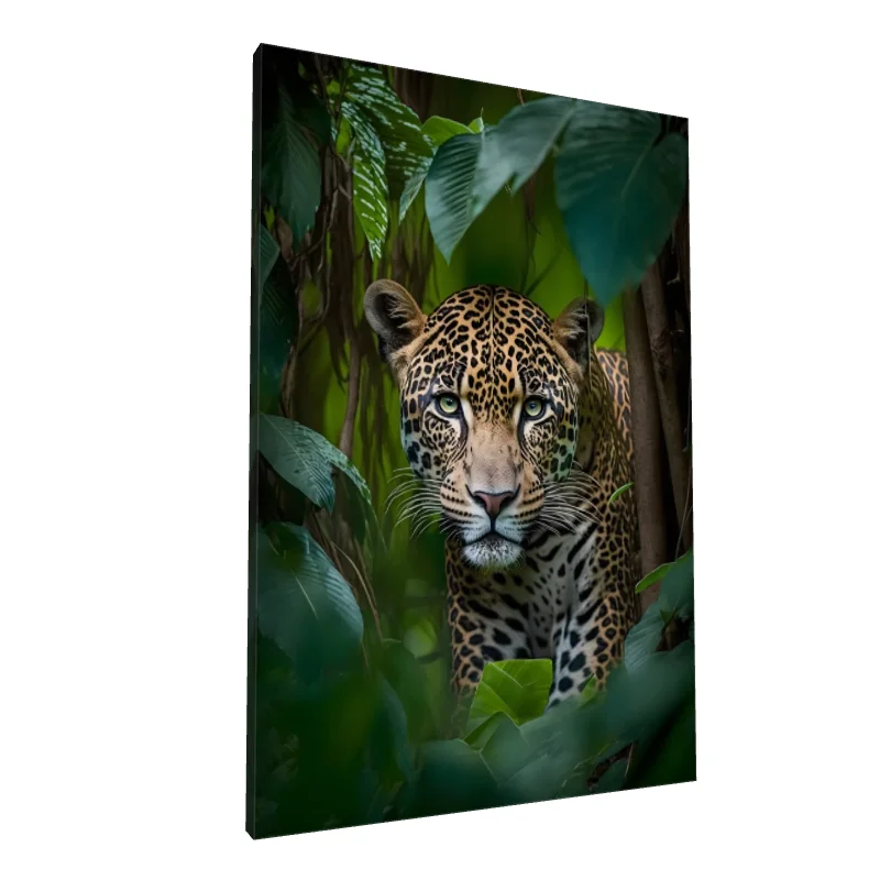 Tablou canvas: Portret de Jaguar în Junglă Lush - Image 1