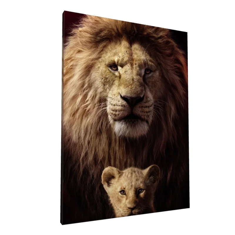 Tablou canvas: Portret Leu și Pui în Tandrețe